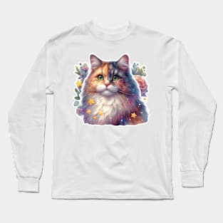 Celestial Cat's Reverie Long Sleeve T-Shirt